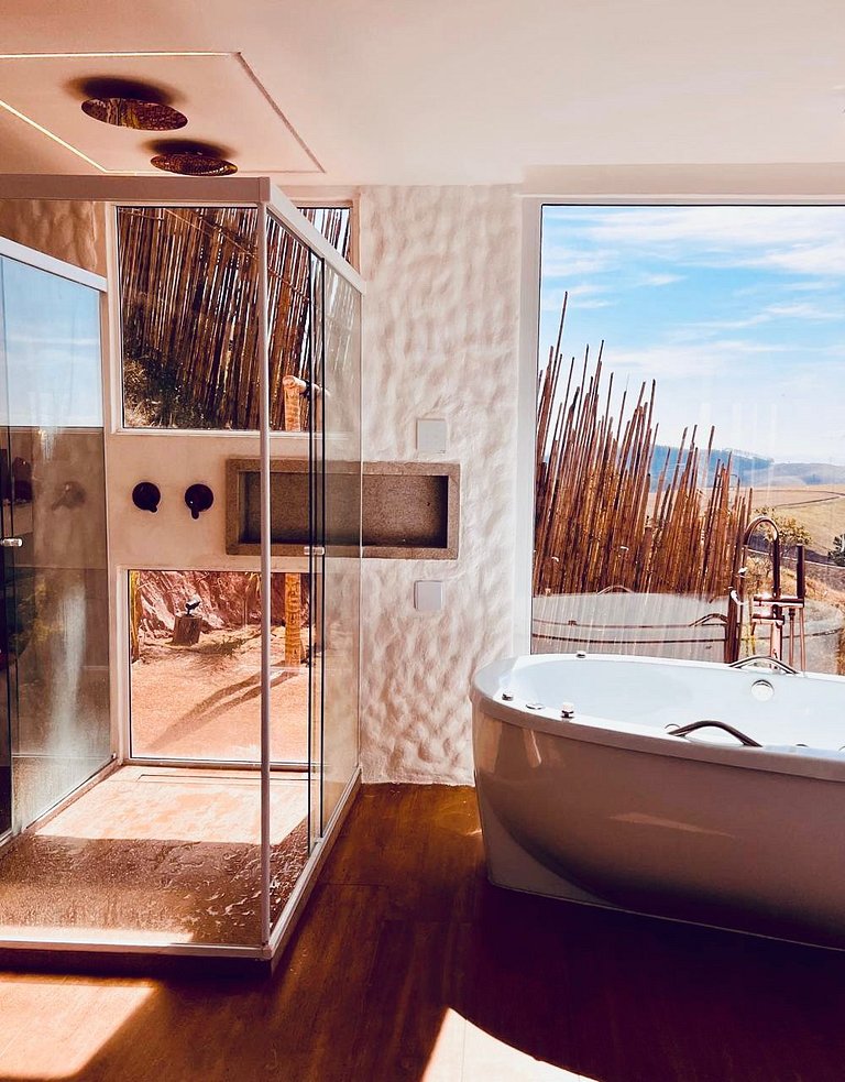Refúgio Grego Romântico na Serra – Piscina, Jacuzzi e Vista