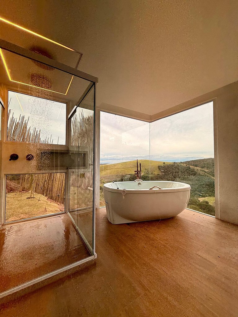 Refúgio Grego Romântico na Serra – Piscina, Jacuzzi e Vista