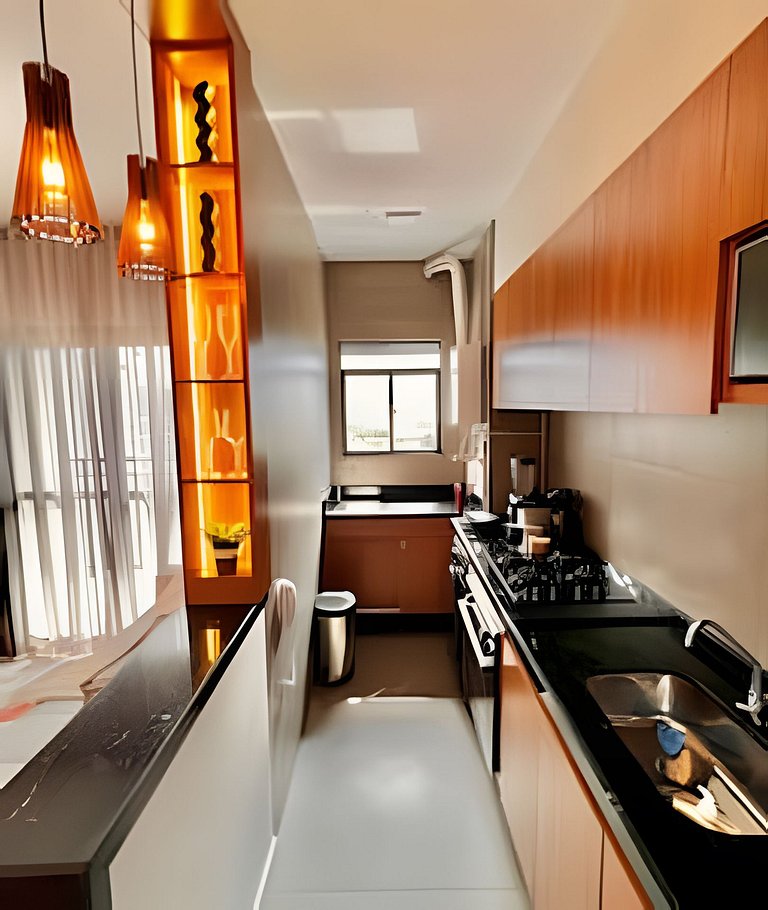 Living Sunset | Apt recém mobiliado | Próximo ao Rio Centro